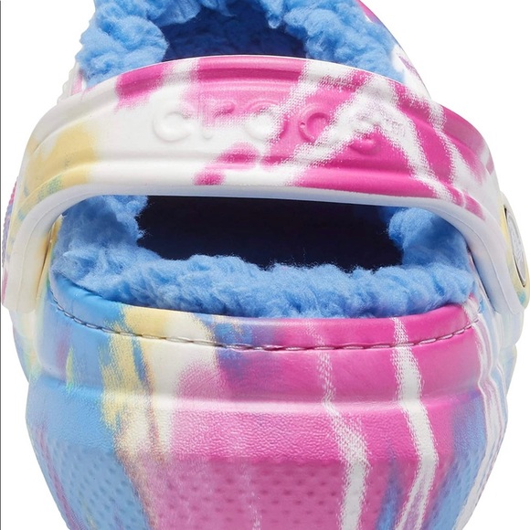 Crocs Unisex Adult Classic Rainbow Festival Lined Clogs in Powder Blue/Multi - Picture 3 of 6